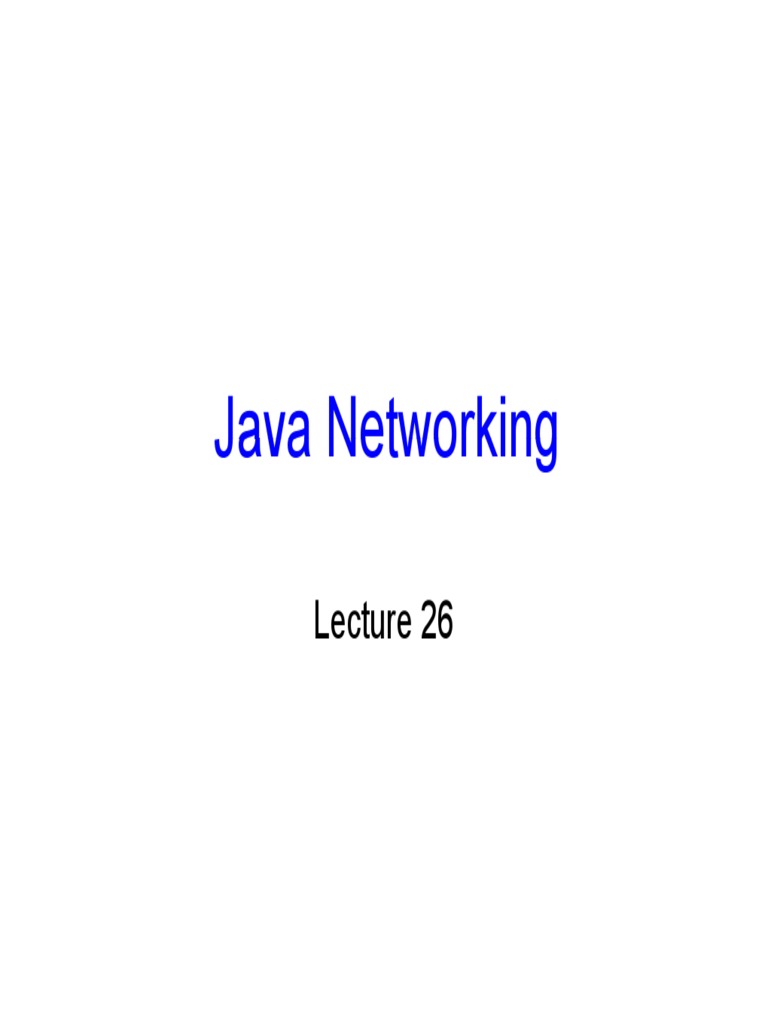 Java Networking - Java Lecture 26 | PDF | Port (Computer Networking ...