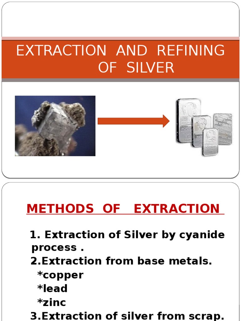 Silver Extraction and Refining Methods | PDF | Silver | Anode