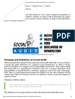 Social Audit - Definition - Objectives - Need - Disclosure of Information