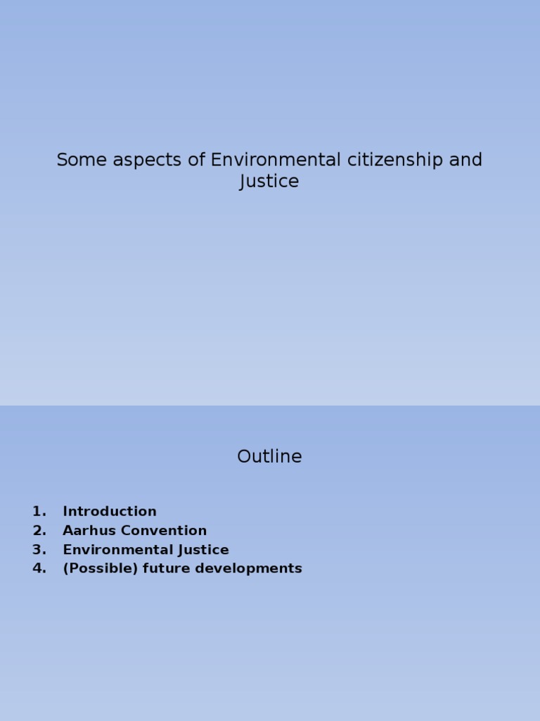 Environmental Citizenship and Justice Overview | PDF | Public ...