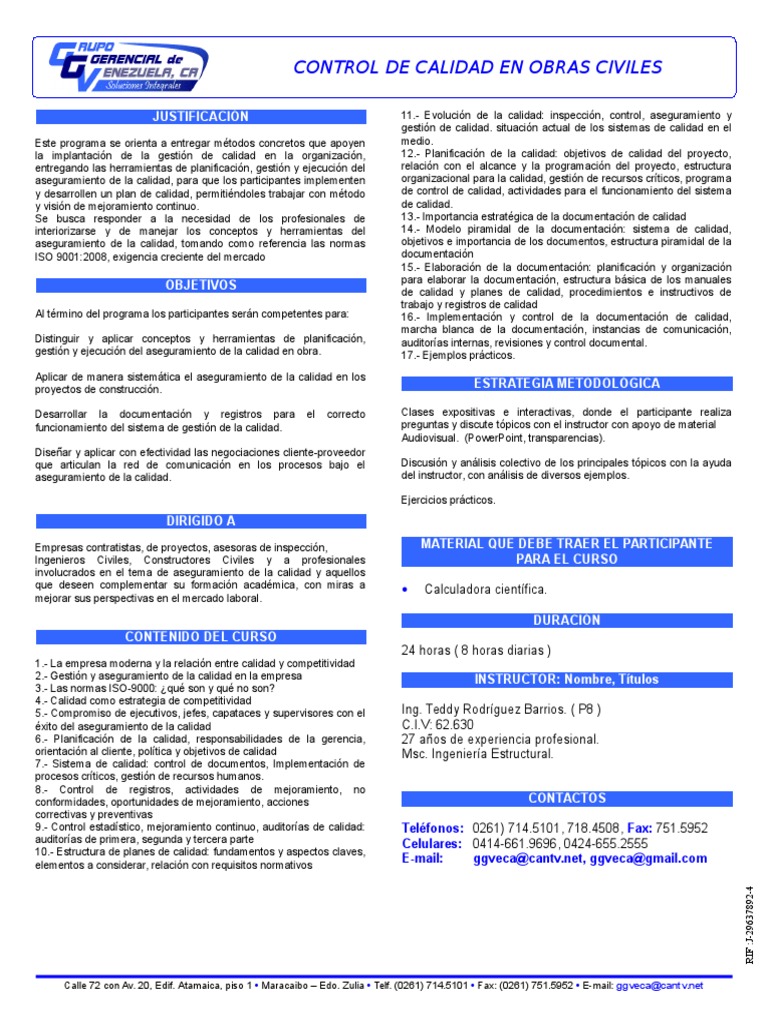 Control de Calidad en Obras Civiles | PDF | Calidad (comercial ...
