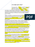 El Derecho de La Mujer para Votar