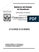Ley de Arancel de Los Abogados Zacatecas
