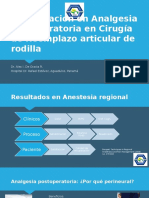 Actualización en Analgesia Postoperatoria en Cirugía de Reemplazo