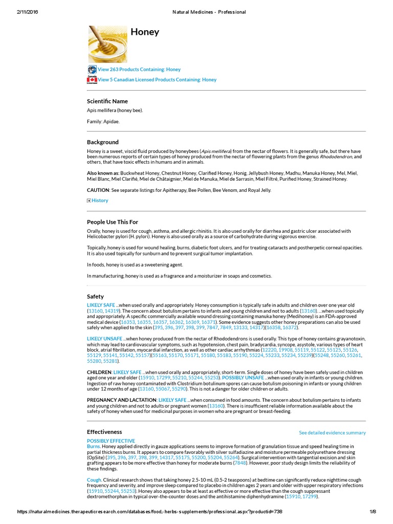 Natural Medicines Honey Bee Antioxidant Honey