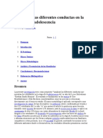 Estudio de Las Diferentes Conductas en La Etapa de La Adolescencia