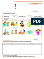 Worksheets Free Time Activities