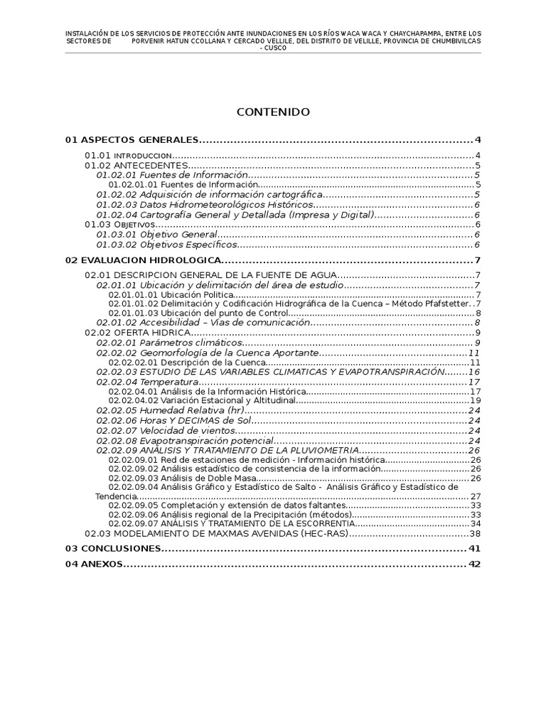 Hidrologia Rio Velille PDF Precipitación Cuenca de drenaje