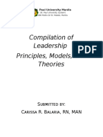 Compilation of Leadership Principles, Models, and Theories: S: C R. B, RN, Man
