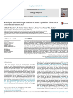 A Study on Photovoltaic Parameters of Mono-crystalline Silicon Solar