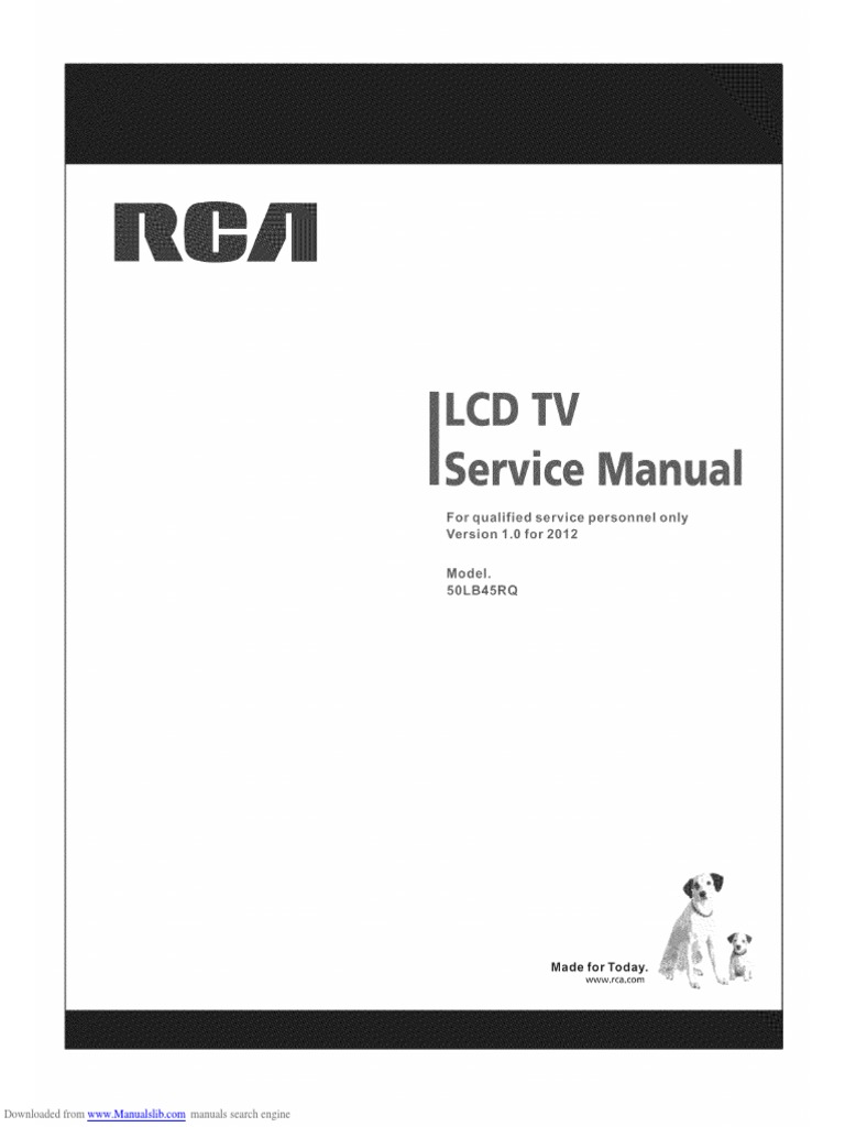 RCA 50lb45rq Service Manual | PDF | Thin Film Transistor Liquid Crystal ...