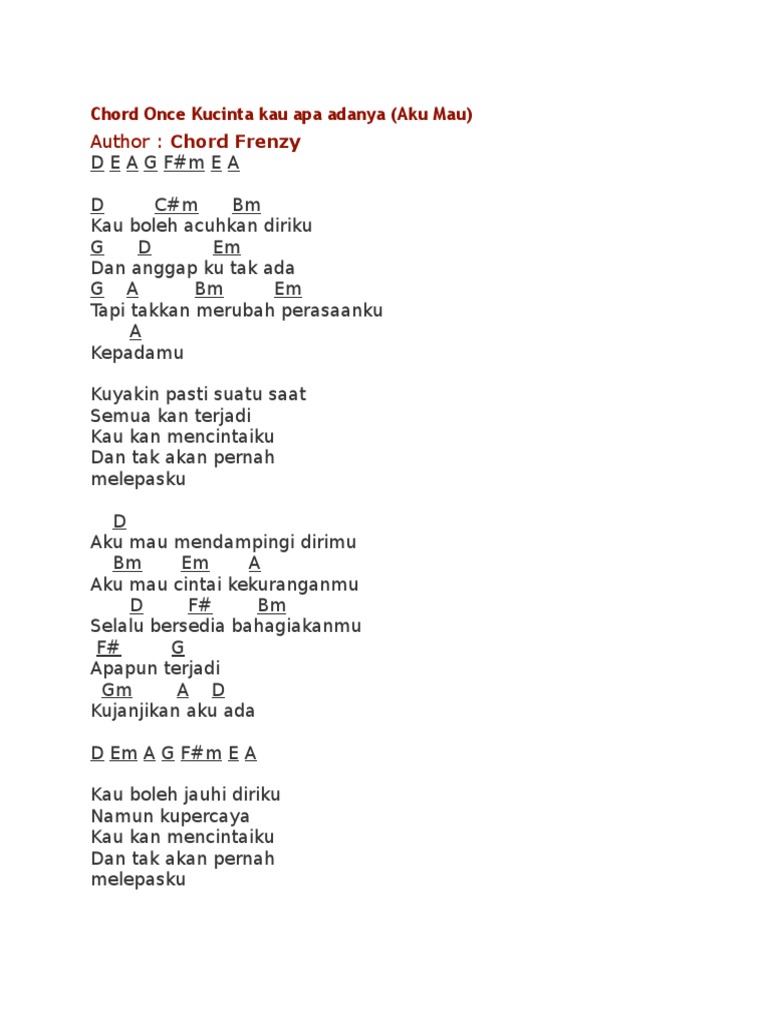 Aku Mau Once Pdf