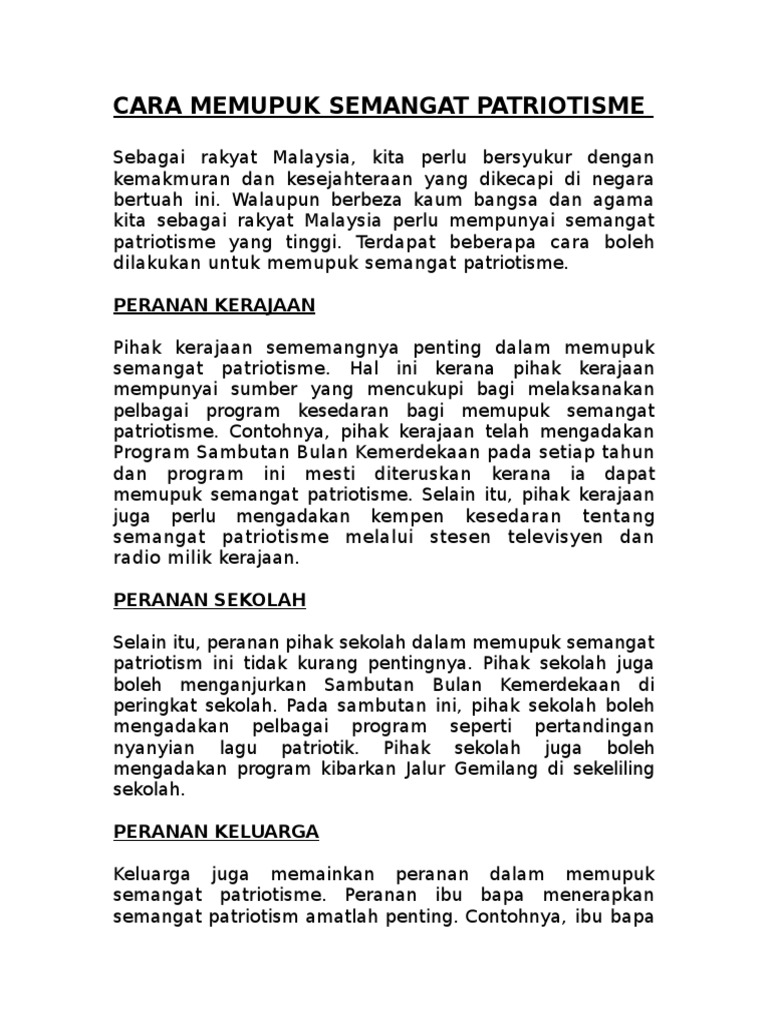 Cara Memupuk Semangat Patriotisme  PDF