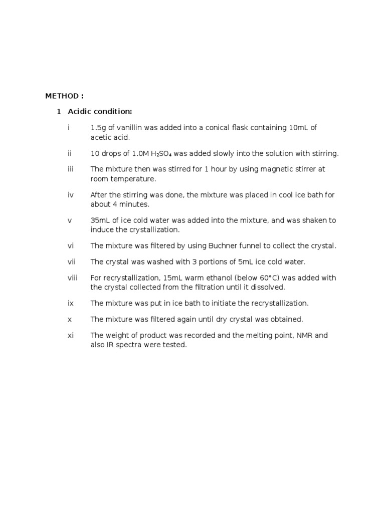 Method: 1 Acidic Condition | PDF