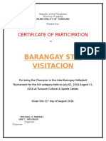 Barangay Sta. Visitacion: Certificate of Participation
