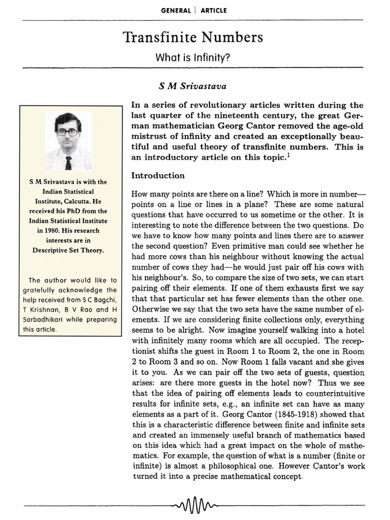 Understanding Transfinite Numbers | PDF | Mathematical Logic | Infinity