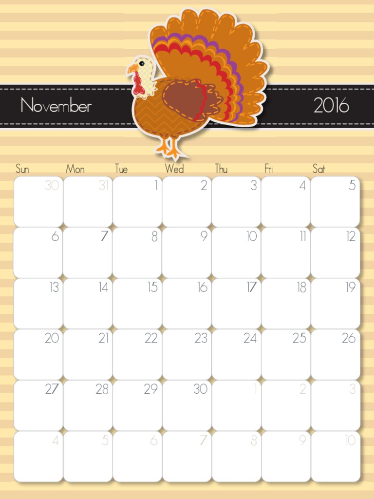 November 2016 Calendar Overview | PDF