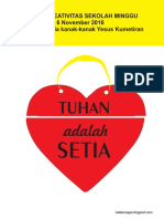 Bahan Kreativitas Sekolah Minggu 6 November 2016 PIA ST - Theresia Kanak-Kanak Yesus Kumetiran