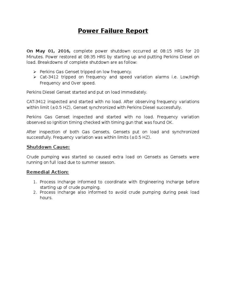 Power Failure | PDF