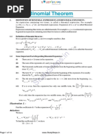 Binomail Theorem Notes Maths