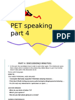 PET Speaking Part 4 Tips