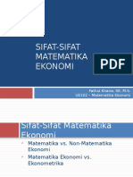 Sifat Dan Model Matematika Ekonomi