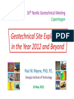 Geotechnical Site Exploration in The Year 2012 and Beyond