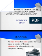 Scanners, Optical Character Re Recognition, Paper Based Interaction, Memory STM, LTM