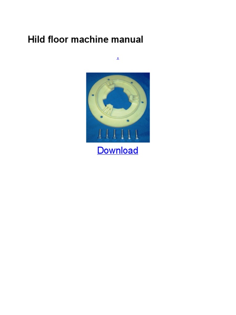 Hild Floor Machine Manual Manufactured Goods Motor Vehicle