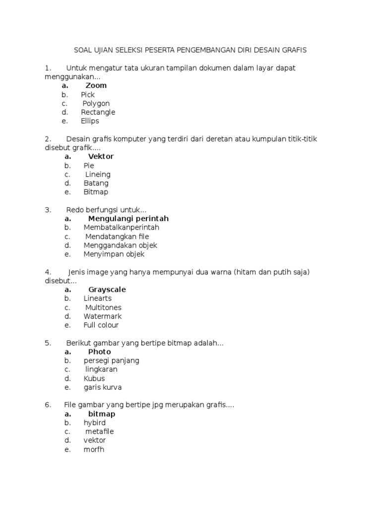 Soal Ujian Desain Grafis