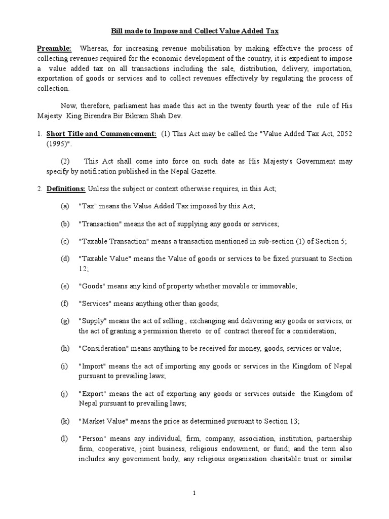 VAT Act PDF Value Added Tax Fine (Penalty)