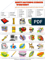 classroom objects supplies vocabulary matching exercise worksheet.pdf