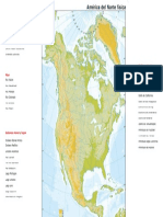 America Del Norte Mapa Mudo Con Accidentes