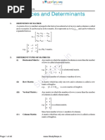 Matrices and Determinant Maths Theory