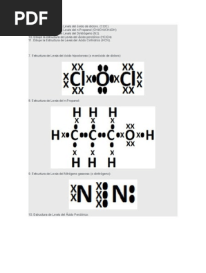 Ejercicios Modelos De Lewis Moleculas Enlace Quimico
