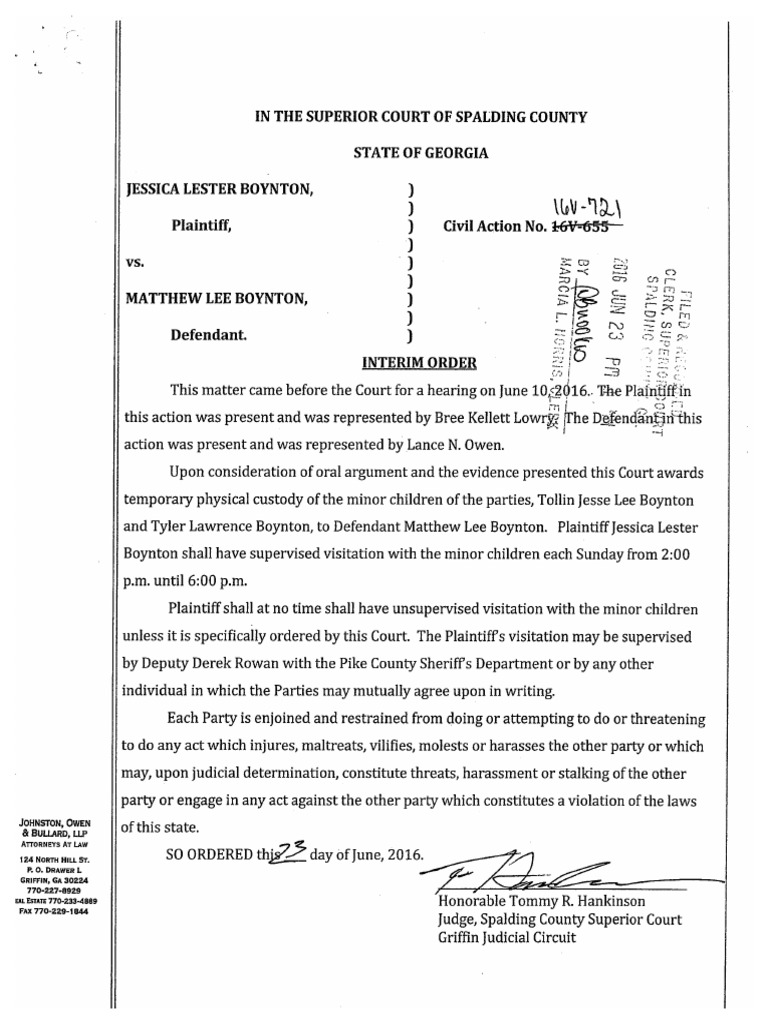Custody order Custody order
