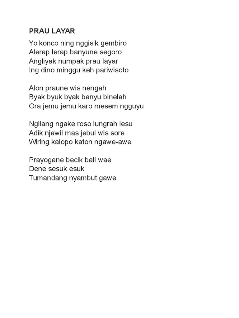 Prau Layar Docx Sing with lyrics to your favorite karaoke songs. prau layar docx