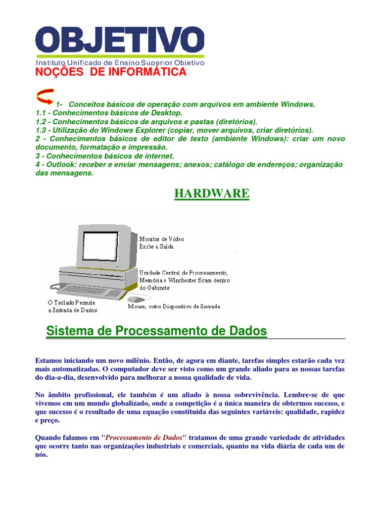 Informática - Curso Objetivo - Apostila | PDF | Janela (informática ...