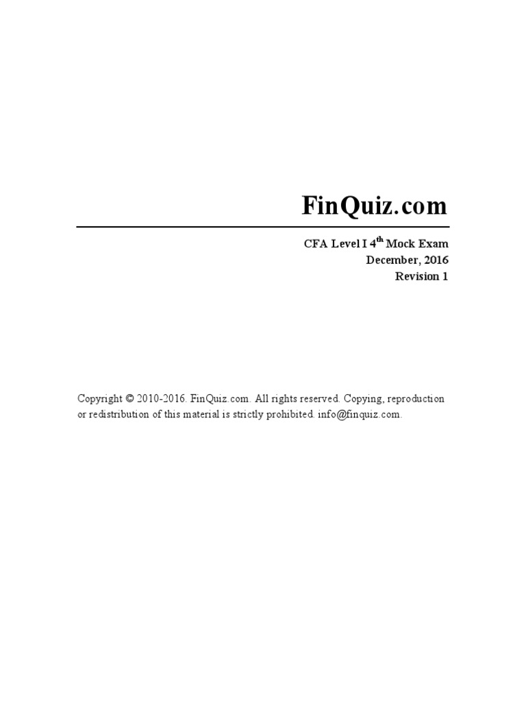 cfa level 1 mock test | Long Run And Short Run | Profit (Economics)