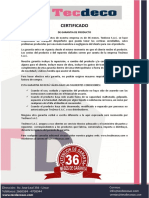 Certificado de Garantia