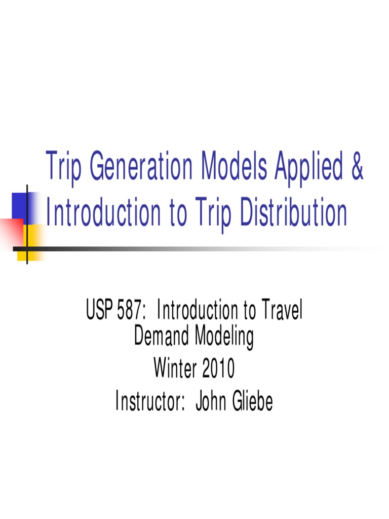 Trip Generation and Distribution Models | PDF | Matrix (Mathematics ...
