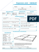 Expansion Joint Checklist