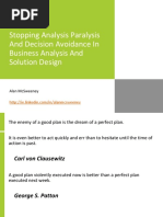 Stopping Analysis Paralysis and Decision Avoidance in Business Analysis and Solution Design