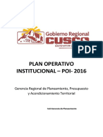 Plan Operativo Institucional 2016