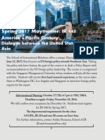 Maymester 2017 IR 440 Americas Pacific Century Dialogue Between The United States and Asia