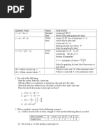 Quadratic Functions Worksheet