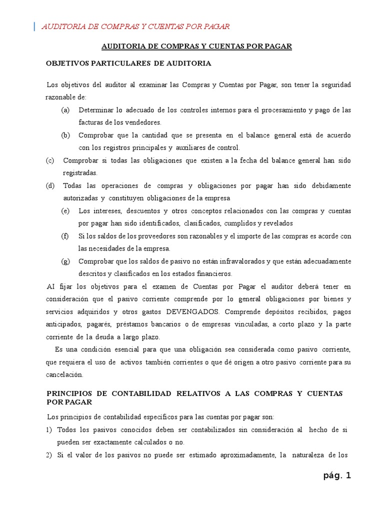 Auditoria de Compras y Cuentas Por Pagar | PDF | Contralor | Contabilidad