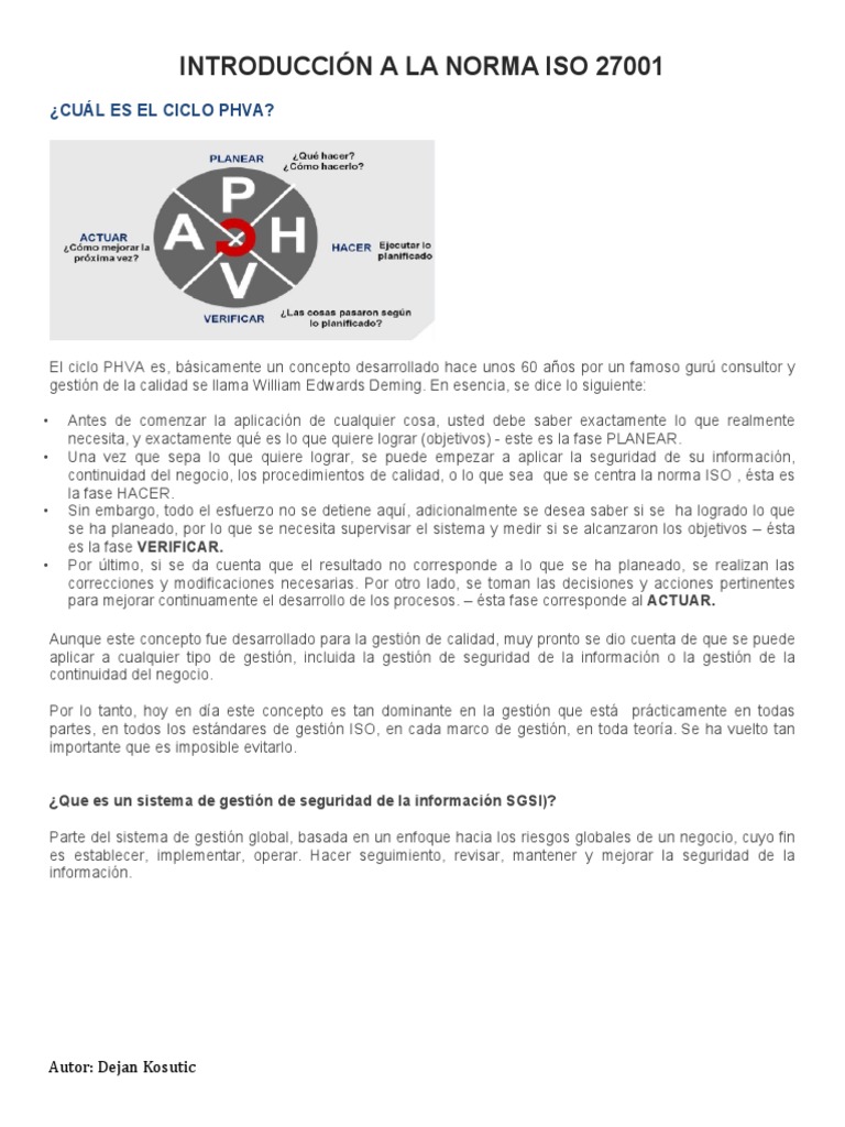 Introducción a la norma ISO 27001 | PDF | Seguridad de información ...