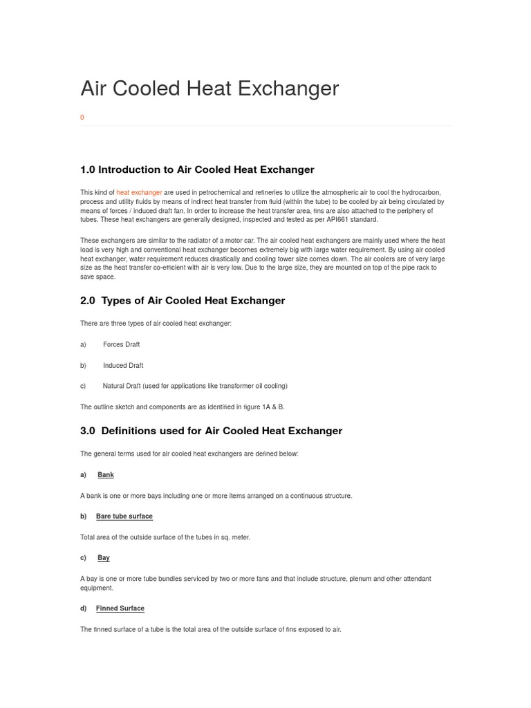 Air Cooled Heat Exchanger PDF Heat Exchanger Mechanical Fan