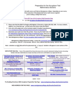 Preparation Math Accuplacer Test